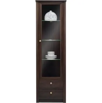 Knihovna Vitrína FINEZJA F23, Barevné provedení Dub sonoma čokoláda