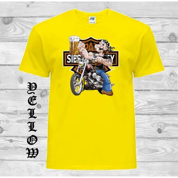 Chlapecké tričko detske-levne-bavlnene-tricko-potisk-Pepek-namornik-motorka Barva: Yellow - žlutá, velikost: 128