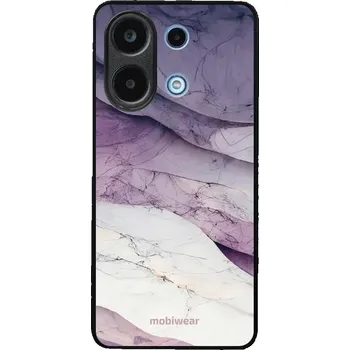 Pouzdro na mobilní telefon Lesklý kryt Mobiwear Glossy - Xiaomi Redmi Note 13 4G - G028G - Bílý a fialový mramor (Prémiové lesklé pouzdro, obal, kryt Mobiwear Glossy na mobil Xiaomi Redmi Note 13 4G - G028G - Bílý a fialový mramor, materiál Plast + TPU silikon - krytí po všech)
