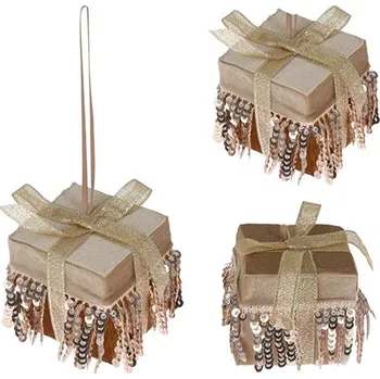 Vánoční dekorace Dekorácia závesná - Vianočný darček, 6 cm, mix/1ks 452779