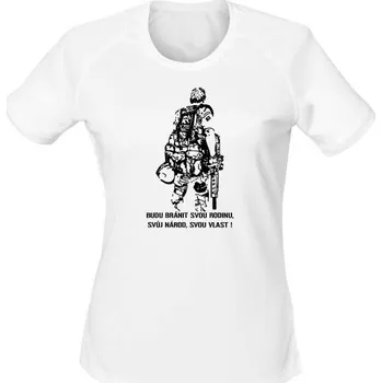 Dámské tričko Dámské funkční triko BUDU BRÁNIT SVOU VLAST - bílá