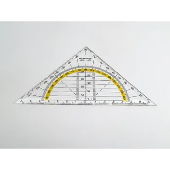 pravítka trojúhelník s ryskou a úhloměrem 45/113