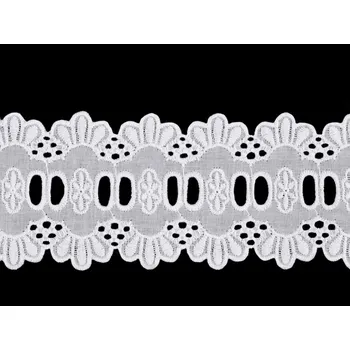 Krajka Bavlněná madeira - štykování vsadka šíře 65 mm