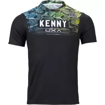 cyklistický dres dres s krátkým rukávem Kenny Racing Charger Floral Black