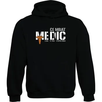 Pánská mikina Mikina s kapucí Combat Medic - I can fix - černá