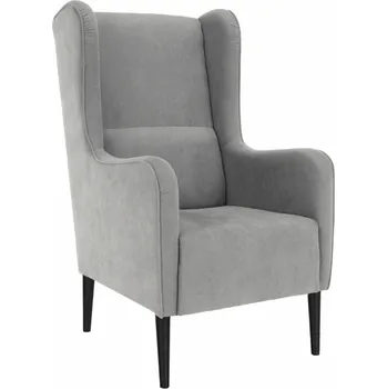 Křeslo Křeslo ušák BREDLY látka šedá, nohy černé