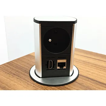 Elektrická zásuvka Bachmann Výtah OFFICE HDMI / Kartáčovaný hliník