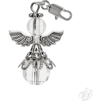 Přívěsek Andělíček pro štěstí přívěsek s karabinkou Q (Přívěsek Anděl s karabinkou - Andílek z korálků pro štěstí)