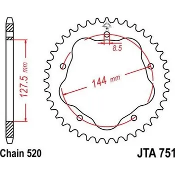 Řetězová sada pro motocykl Jt sprockets JTA 751-40 Ducati