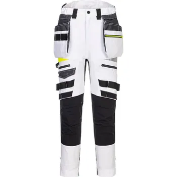 PORTWEST DX452 / Dámské strečové kalhoty s odnímatelnými kapsami - bílá UK 32/EU 48