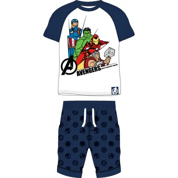 Chlapecké tričko Avangers - licence Chlapecký letní komplet - Avengers 5212566, bílá / tmavě modrá Barva: Modrá tmavě, Velikost: 104