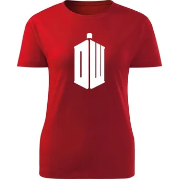 Dámské tričko Dámské tričko Pán času DW TARDIS Big - červená
