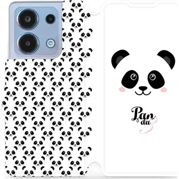 Pouzdro na mobilní telefon Flipové pouzdro Mobiwear - Xiaomi Redmi Note 13 4G - M030P Panda Amálka (Knížkové flip pouzdro, obal, kryt na mobil Xiaomi Redmi Note 13 4G - M030P Panda Amálka, materiál Umělá kůže + TPU - ochrana 360°, stojánek, silikonová vanička, magnetické zavírání)
