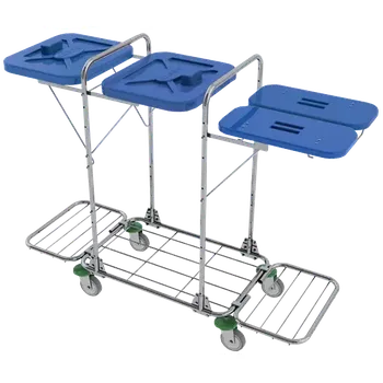 Odpadkový koš VK 120 - 80R vozík na třídění odpadu a prádla, ruční otevírání plast - VK - modrý