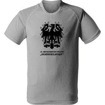 Pánské tričko Funkční tričko 42. MECHANIZOVANÝ PRAPOR - světle šedá