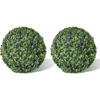 umělá květina Umělý zimostráz buxusové koule 40872 35 cm 2 ks zelený