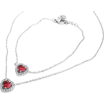 Souprava šperků Steel Jewelry Souprava Náhrdelník a Náramek SRDCE Chirurgická ocel SET240159 dárkové balení zdarma