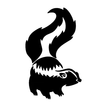 Samolepící dekorace SAMOLEPKA Tchoř 002 pravá zvednutý ocas (01 - černá) NA AUTO, NÁLEPKA, FÓLIE, POLEP, TUNING, VLASTNÍ TEXT, TISK, AUTOSAMOLEPKY.cz, POLEPY, OBRÁZEK, LOGO, SAMOLEPKY