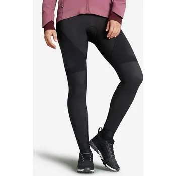 Cyklistické kalhoty ROCKRIDER Dámské dlouhé elastické kalhoty na horské kolo S ČERNÁ