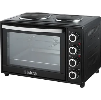 ISKRA ISKRA, mini trouba 38 l s dvouvařičem a otočným grilem HL38RCT, černá