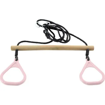 Hrazda dřevěná s plastovou rukojetí světle růžová