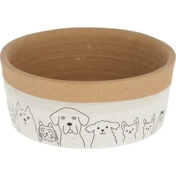 Miska pro psa Miska na krmivo pro psy a kočky keramická, bílo-hnědá varianta 250 ml