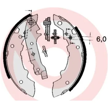 Brzdová čelist Sada brzdových čelistí, , BREMBO, S 68 512