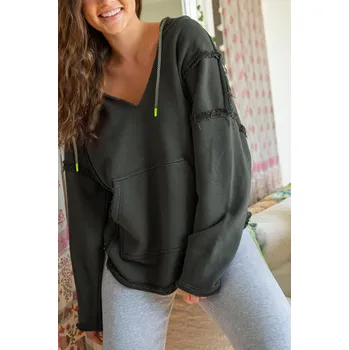 Dámská mikina OMG Dámská mikina s kapucí Peoaches tmavě šedá L