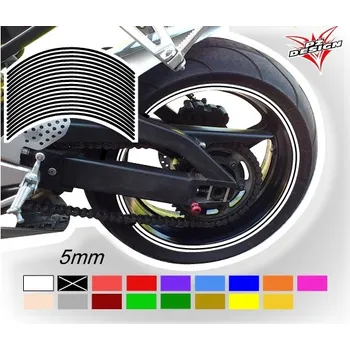 samolepka Černé proužky na ráfek motocyklu šířka 5 mm (Proužky na ráfky barva černá)