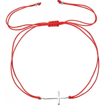 Oblečení a móda Kabbalah náramek se stříbrným křížkem 13045.3 red