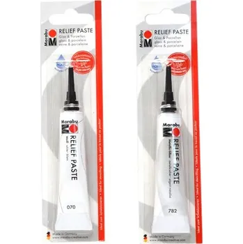 Speciální výtvarná barva Kontura na sklo a porcelán Marabu, bílá, 20 ml