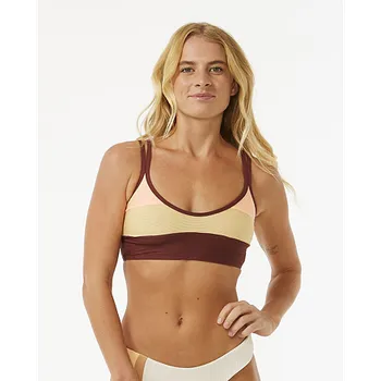 Dámské plavky Plavky Rip Curl BLOCK PARTY SPLICED CROP Plum velikost M