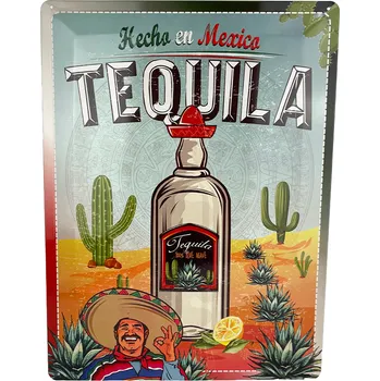Plechová cedule DODINO Plechová cedule Tequila 30 x 40 cm