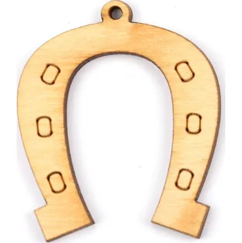 Dřevěný výřez podkova 3,6 x 4,3 cm, 5 ks