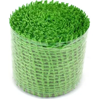 Stuha Jutová stuha sv. zelená, 4 cm x 3 m