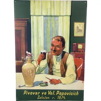 Plechová cedule Plechová cedule Kozel muž 34 cm x 49 cm