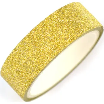 Lepicí páska, glitrová zlatá, 15 mm x 3 m