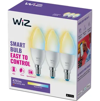 Žárovka WiZ SET 3x LED žárovka E14 C37 4,9W 470lm 2700-6500K IP20, stmívatelná