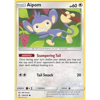 Volný čas Pokémon CEC 169/236 Aipom - Cosmic Eclipse Stav: Excellent, Verze: NORMAL