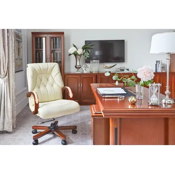 BEMONDI Kožené křeslo Makler krémové