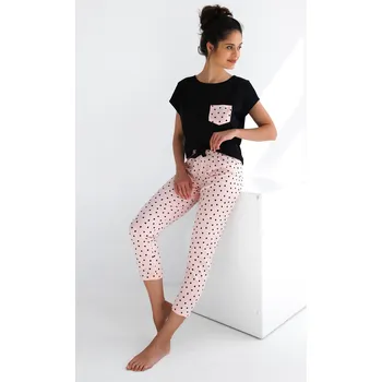 Dámské pyžamo Sensis pyžamo dámské Ilaria - černá, XL (Bavlněné pyžamo dámské)