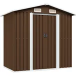 vidaXL Zahradní domek na nářadí hnědý 204 x 132 x 186 cm ocel