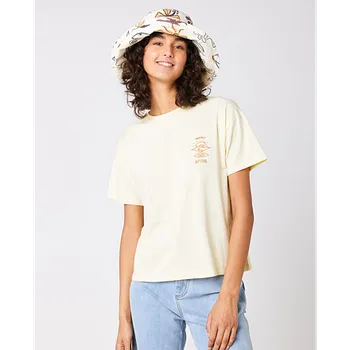 Pánská móda Tričko Rip Curl SEARCH ICON RELAXED TEE Lemon Ice velikost M