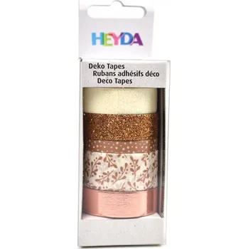 Lepicí páska Papírová páska efekt měděná, 5 ks