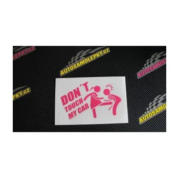 Polep vozidla SAMOLEPKA Dont touch my car 002 (14 - fialová) NA AUTO, NÁLEPKA, FÓLIE, POLEP, TUNING, VLASTNÍ TEXT, TISK, AUTOSAMOLEPKY.cz, POLEPY, OBRÁZEK, LOGO, SAMOLEPKY