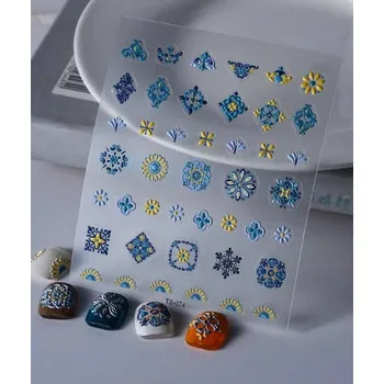 Zdobení na nehty - Nálepky 5D geometrické tvary TS-074