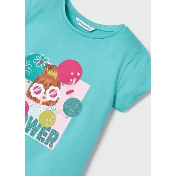 Dívčí tričko Dívčí triko Mayoral 3090 růžová, černá, tyrkysová barva: modrá, Rozměr: 122