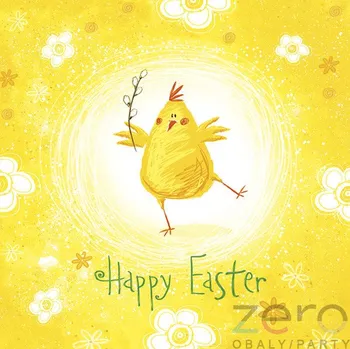 Jednorázové nádobí Ubrousky 'Daisy' 33 x 33 cm 3N (20 ks) - (Velikonoce) kuře