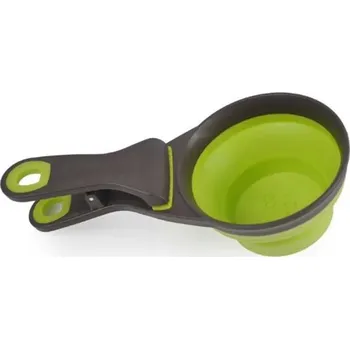 Skládací miska s klipsem | odměrka na granule - Zelená,L