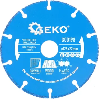 Řezný kotouč Řezný kotouč na dřevo, dřevotřísku, plast a sádrokarton 125 x 22,2 mm, GEKO